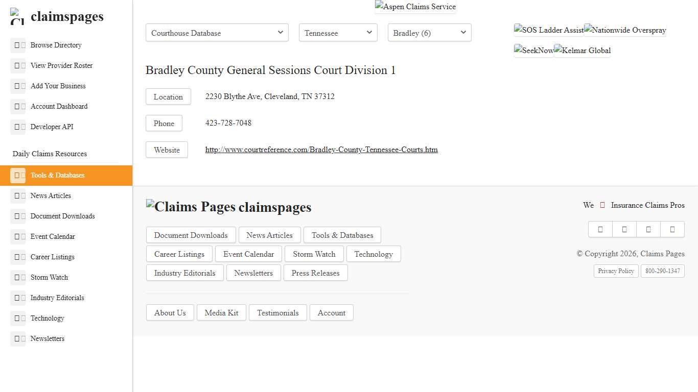 Bradley County General Sessions Court Division 1